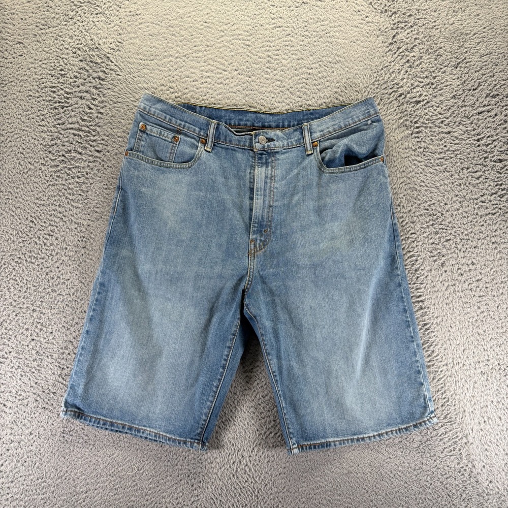 Levi's 569 Shorts Mens 38 Blue Cotton Denim Bermuda Travel Utility Faded Stretch